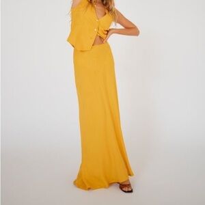 VRG GRL Carmine Bias Cut Maxi Skirt